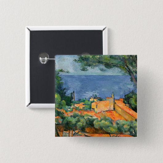 Paul Cezanne - Estaque mit Roten Roofs Button (Vorne & Hinten)