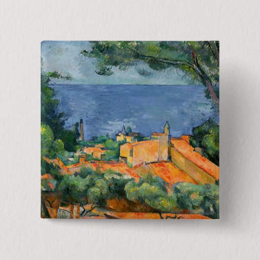 Paul Cezanne - Estaque mit Roten Roofs Button (Vorderseite)