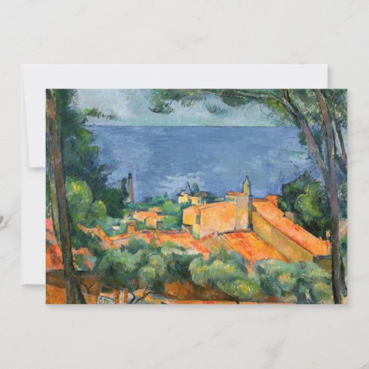 Paul Cezanne - Estaque mit Roten Roofs Einladung (Vorderseite)