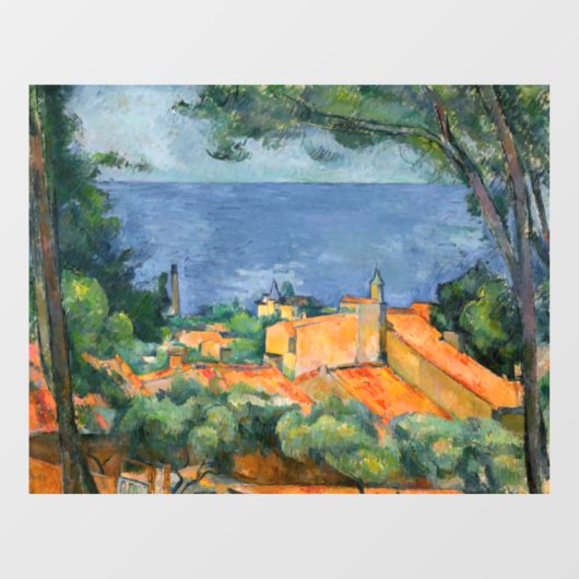 Paul Cezanne - Estaque mit Roten Roofs Fensteraufkleber (Blatt)