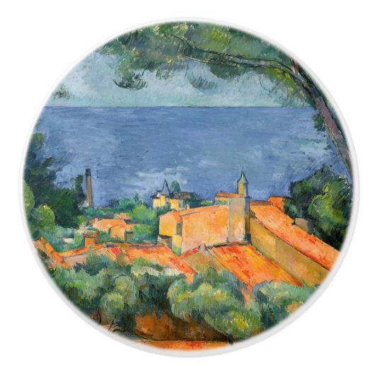 Paul Cezanne - Estaque mit Roten Roofs Keramikknauf (Vorderseite)