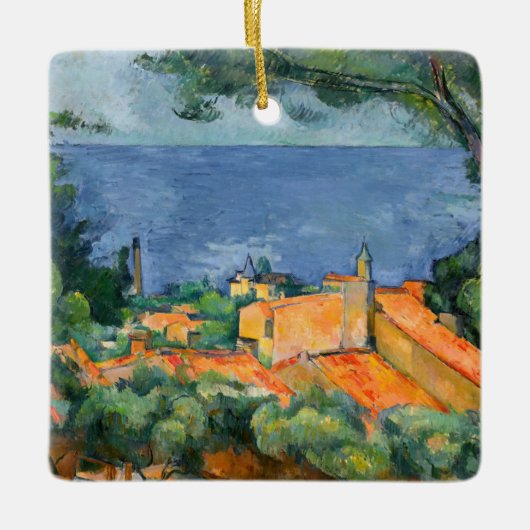 Paul Cezanne - Estaque mit Roten Roofs Keramikornament (Vorderseite)