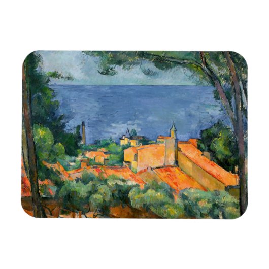 Paul Cezanne - Estaque mit Roten Roofs Magnet (Horizontal)