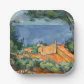 Paul Cezanne - Estaque mit Roten Roofs Pappteller (Vorderseite)