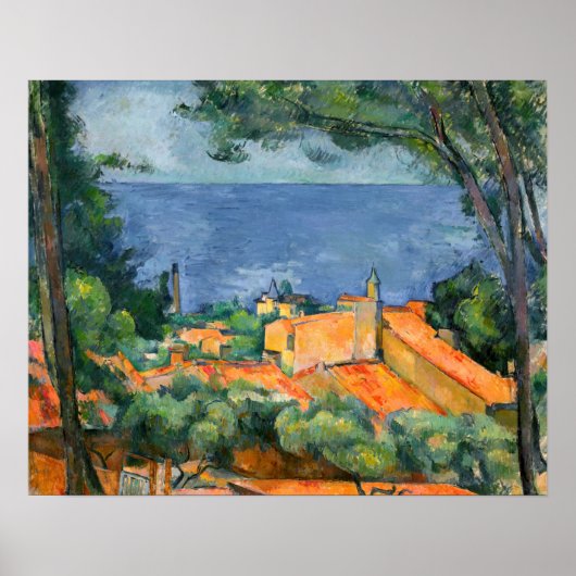 Paul Cezanne - Estaque mit Roten Roofs Poster (Vorne)