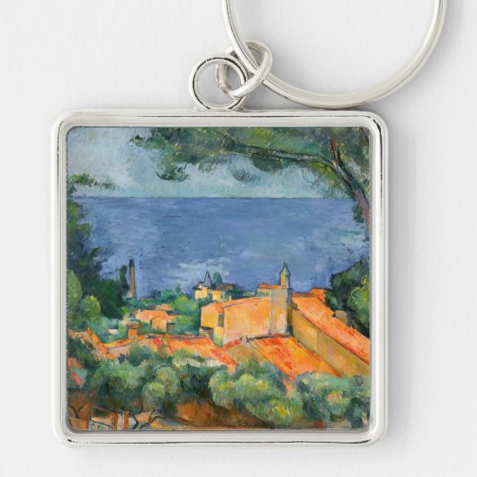 Paul Cezanne - Estaque mit Roten Roofs Schlüsselanhänger (Vorne)
