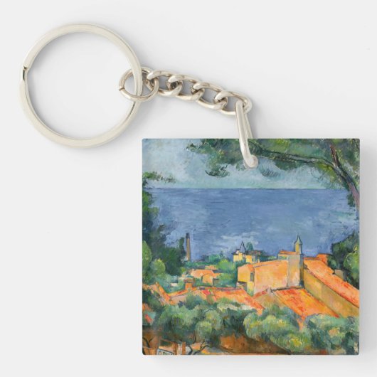 Paul Cezanne - Estaque mit Roten Roofs Schlüsselanhänger (Vorderseite)