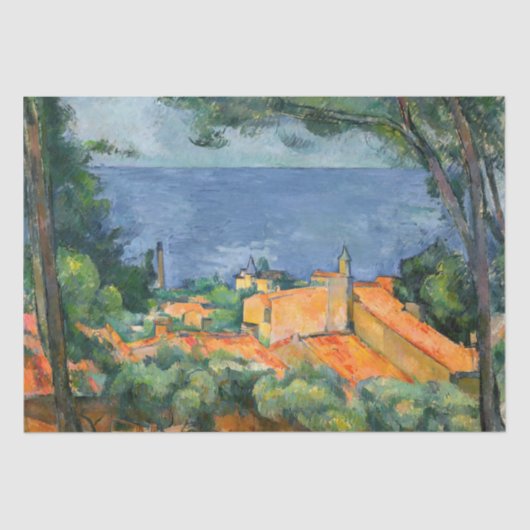 Paul Cezanne - Estaque mit Roten Roofs Seidenpapier (Vorderseite)