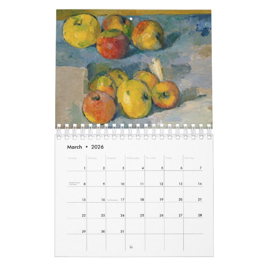 PAUL CÉZANNE FINE ART CALENDAR KALENDER (Mär 2026)