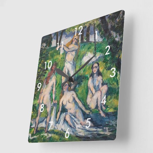 Paul Cezanne - Four Bathers Quadratische Wanduhr (Winkel)