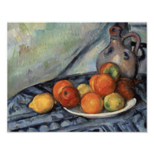 Paul Cezanne - Frucht und ein Krug auf einer Fotodruck