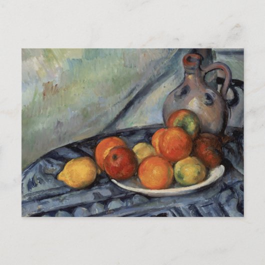 Paul Cezanne - Frucht und Jug am Tisch Postkarte (Vorderseite)