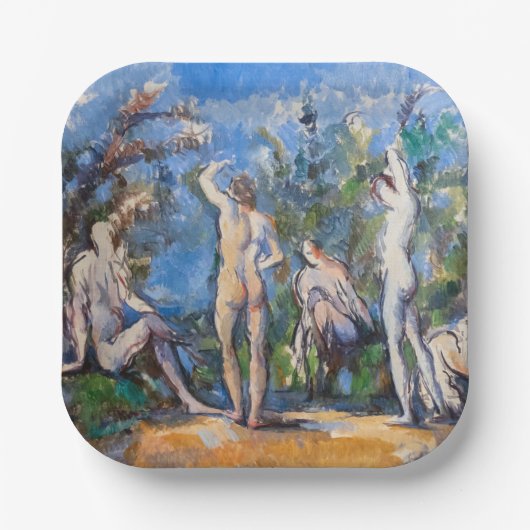 Paul Cezanne - Fünf Badende Pappteller (Vorderseite)