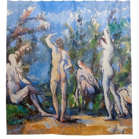 Paul Cezanne - Fünf Bathers Duschvorhang (Vorderseite)