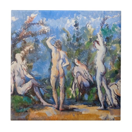 Paul Cezanne - Fünf Bathers Fliese (Vorderseite)