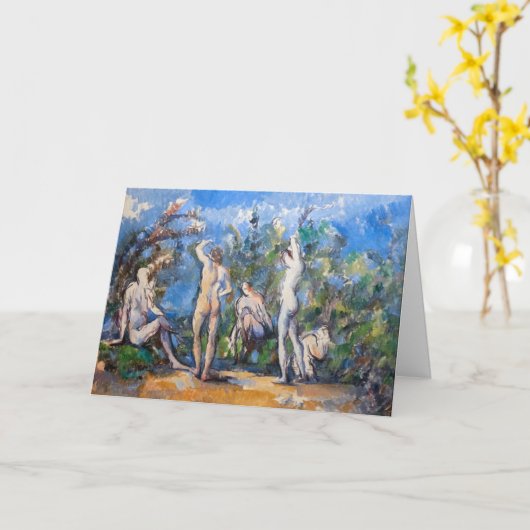 Paul Cezanne - Fünf Bathers Karte (Gelbe Blume)