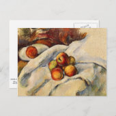 Paul Cezanne Gemälde, Äpfel auf einem Blatt Postka Postkarte (Vorne/Hinten)