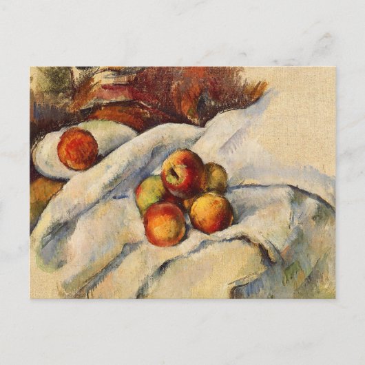 Paul Cezanne Gemälde, Äpfel auf einem Blatt Postka Postkarte (Vorderseite)