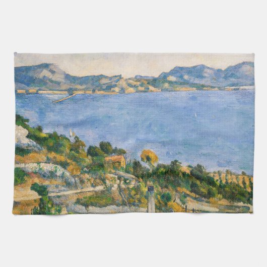 Paul Cezanne - Golf von Marseille aus Estaque gese Geschirrtuch (Horizontal)
