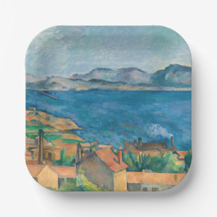 Paul Cezanne - Golf von Marseille, von Estaque aus Pappteller