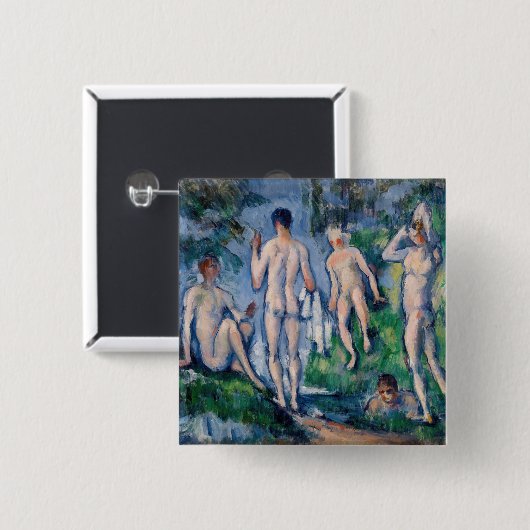 Paul Cezanne - Gruppe der Bathers Button (Vorne & Hinten)