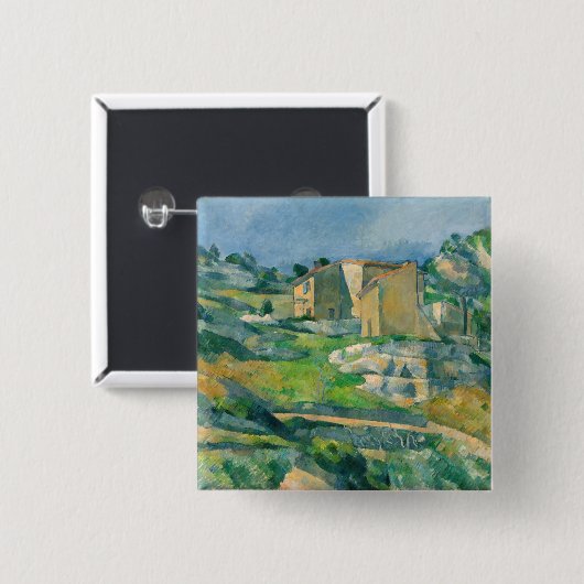 Paul Cezanne - Häuser in Provence, Riaux Valley Button (Vorne & Hinten)