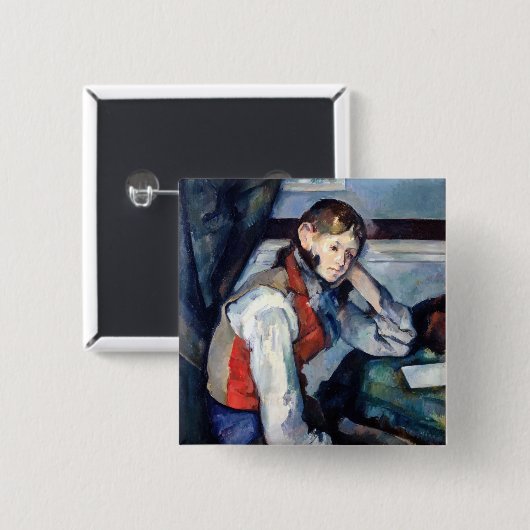 Paul Cezanne - Junge im Roten Westen Button (Vorne & Hinten)