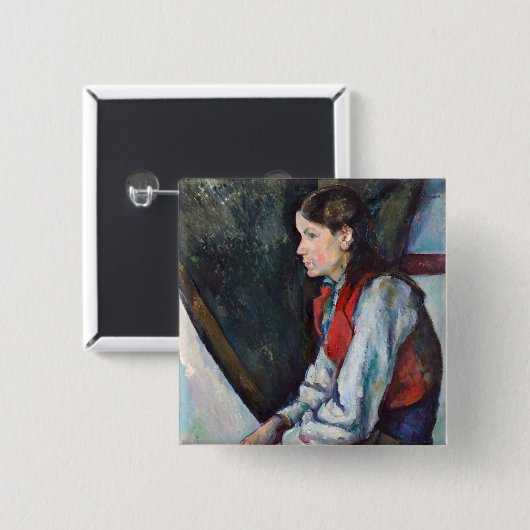 Paul Cezanne - Junge im Roten Westen Button (Vorne & Hinten)