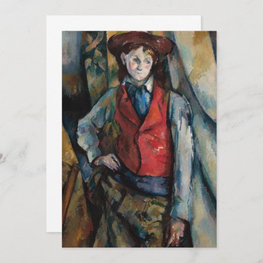 Paul Cezanne - Junge im Roten Westen Einladung (Vorne/Hinten)