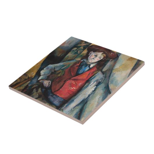 Paul Cezanne - Junge im Roten Westen Fliese (Seite)