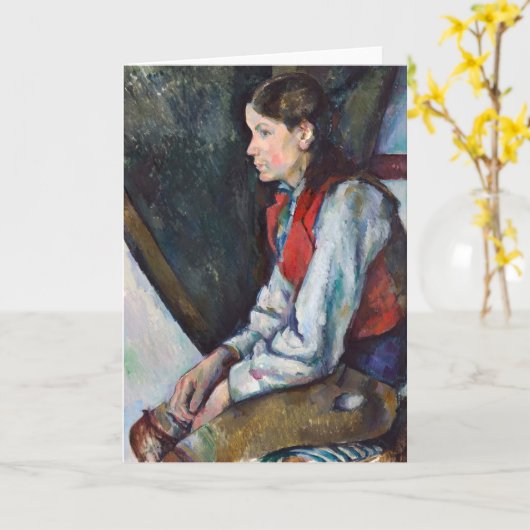 Paul Cezanne - Junge im Roten Westen Karte (Gelbe Blume)