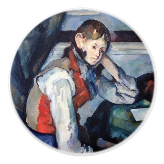 Paul Cezanne - Junge im Roten Westen Keramikknauf (Vorderseite)