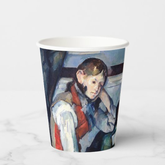 Paul Cezanne - Junge im Roten Westen Pappbecher (Rückseite)