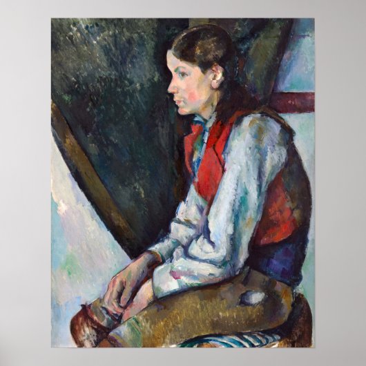 Paul Cezanne - Junge im Roten Westen Poster (Vorne)