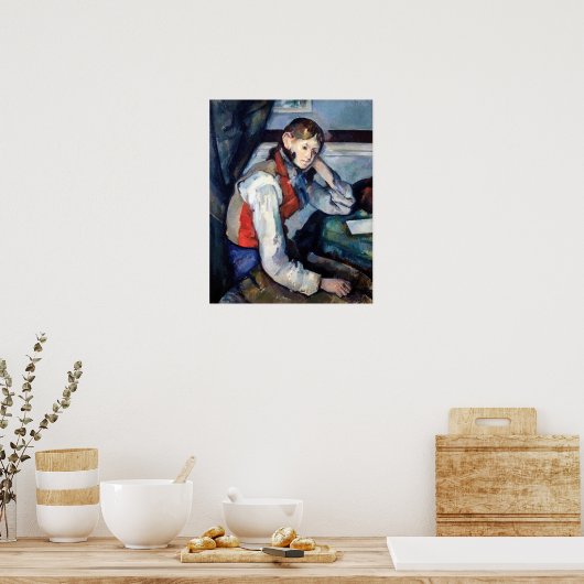 Paul Cezanne - Junge im Roten Westen Poster (Küche)