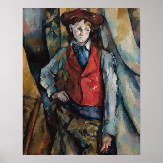 Paul Cezanne - Junge im Roten Westen Poster (Vorne)