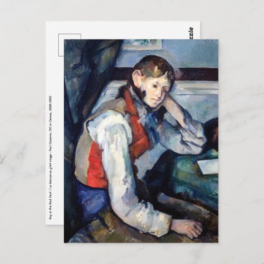 Paul Cezanne - Junge im Roten Westen Postkarte (Vorne/Hinten)