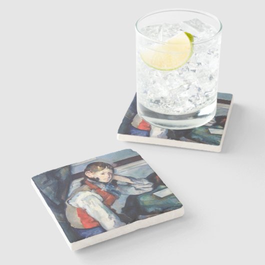 Paul Cezanne - Junge im Roten Westen Steinuntersetzer (Seitenansicht)