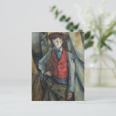 Paul Cezanne - Junge in einem roten Waistcoat Postkarte (Stehend Vorderseite)