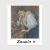 Paul Cézanne - Junge italienische Frau am Tisch Aufkleber (Blatt)