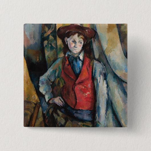 Paul Cezanne - Junge mit roter Weste Button (Vorderseite)