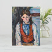 Paul Cezanne - Junge mit roter Weste Dankeskarte (Stehend Vorderseite)