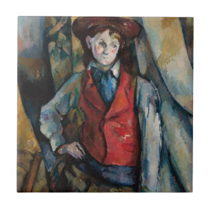 Paul Cezanne - Junge mit roter Weste Fliese