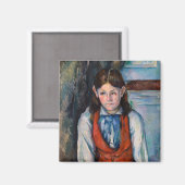 Paul Cezanne - Junge mit roter Weste Magnet (Vorderseite/Rückseite)