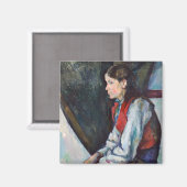 Paul Cezanne - Junge mit roter Weste Magnet (Vorderseite/Rückseite)