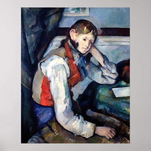 Paul Cezanne - Junge mit roter Weste Poster (Vorne)