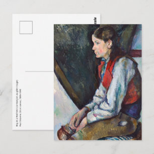 Paul Cezanne - Junge mit roter Weste Postkarte