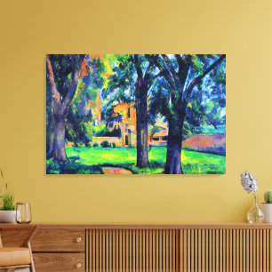 Paul Cezanne - Kastanienbaum und Bauernhof, Leinwanddruck