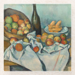 Paul Cezanne Korb mit Äpfeln Vintage Stillleben Glasuntersetzer