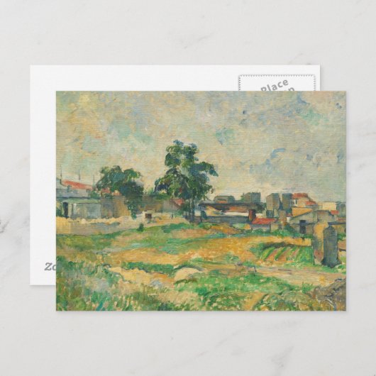 Paul Cezanne | Landschaft in der Nähe von Paris, c Postkarte (Vorne/Hinten)